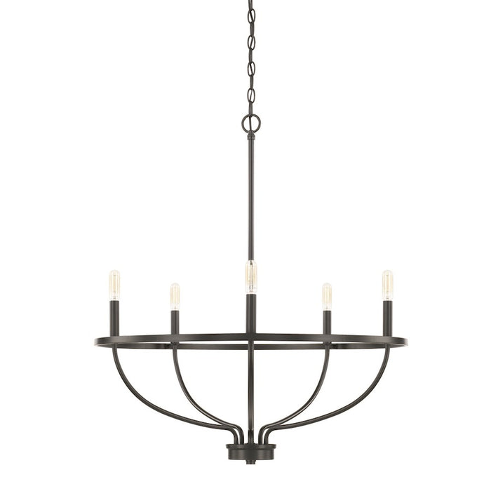 HomePlace by Capital Lighting Greyson 5 Light Chandelier, Matte Black - 428551MB
