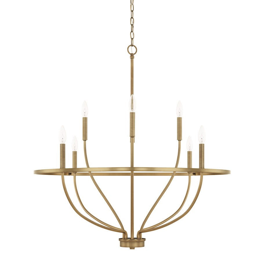 HomePlace by Capital Lighting Greyson 8 Light Chandelier, Aged Brass - 428581AD