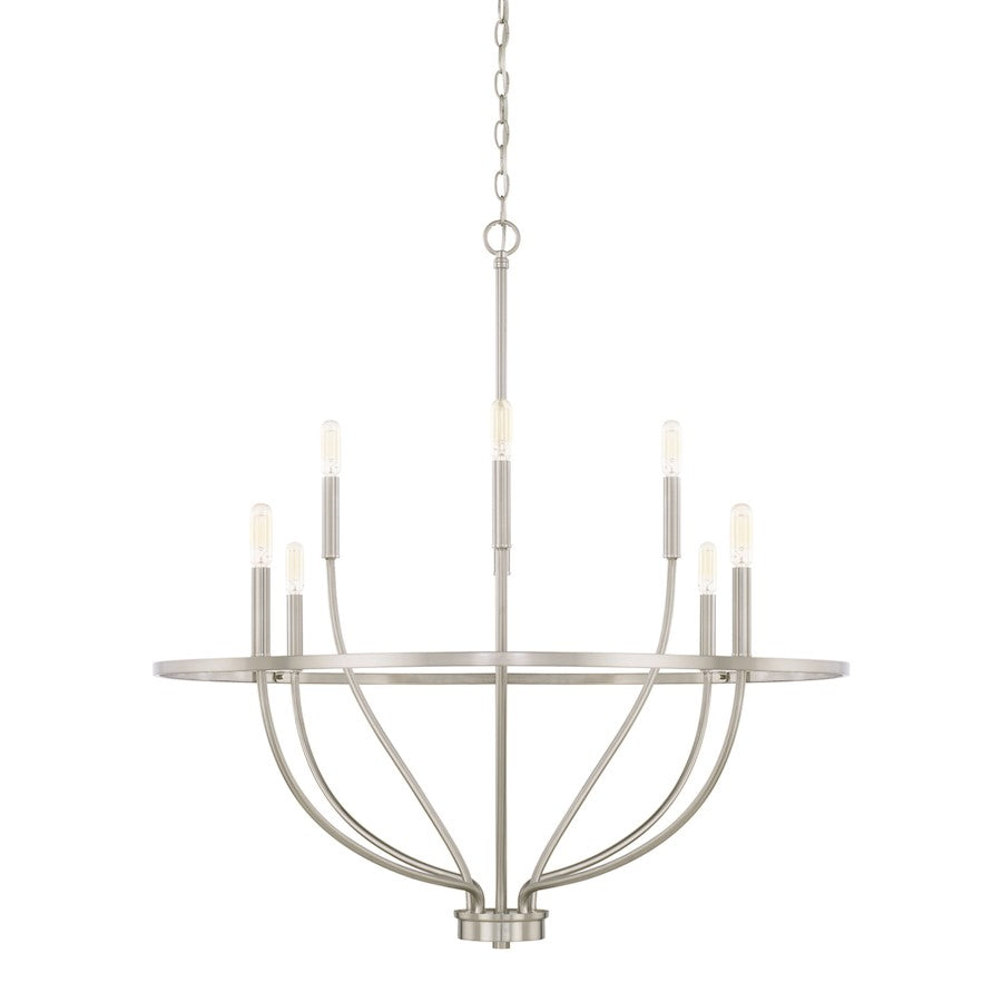 HomePlace by Capital Lighting Greyson 8 Light Chandelier, Nickel - 428581BN