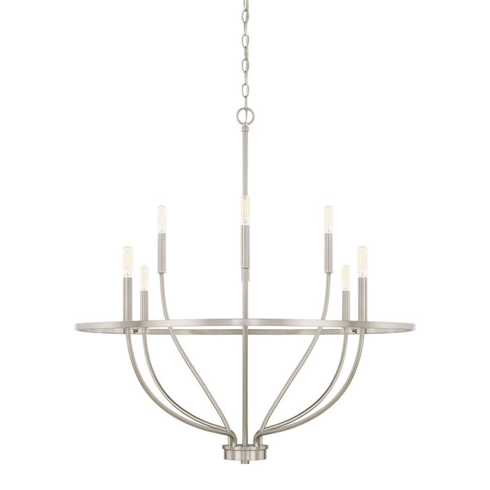 HomePlace by Capital Lighting Greyson 8 Light Chandelier, Nickel - 428581BN