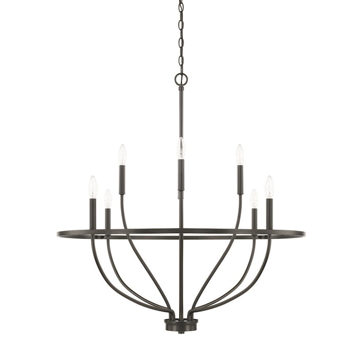 HomePlace by Capital Lighting Greyson 8 Light Chandelier, Matte Black - 428581MB