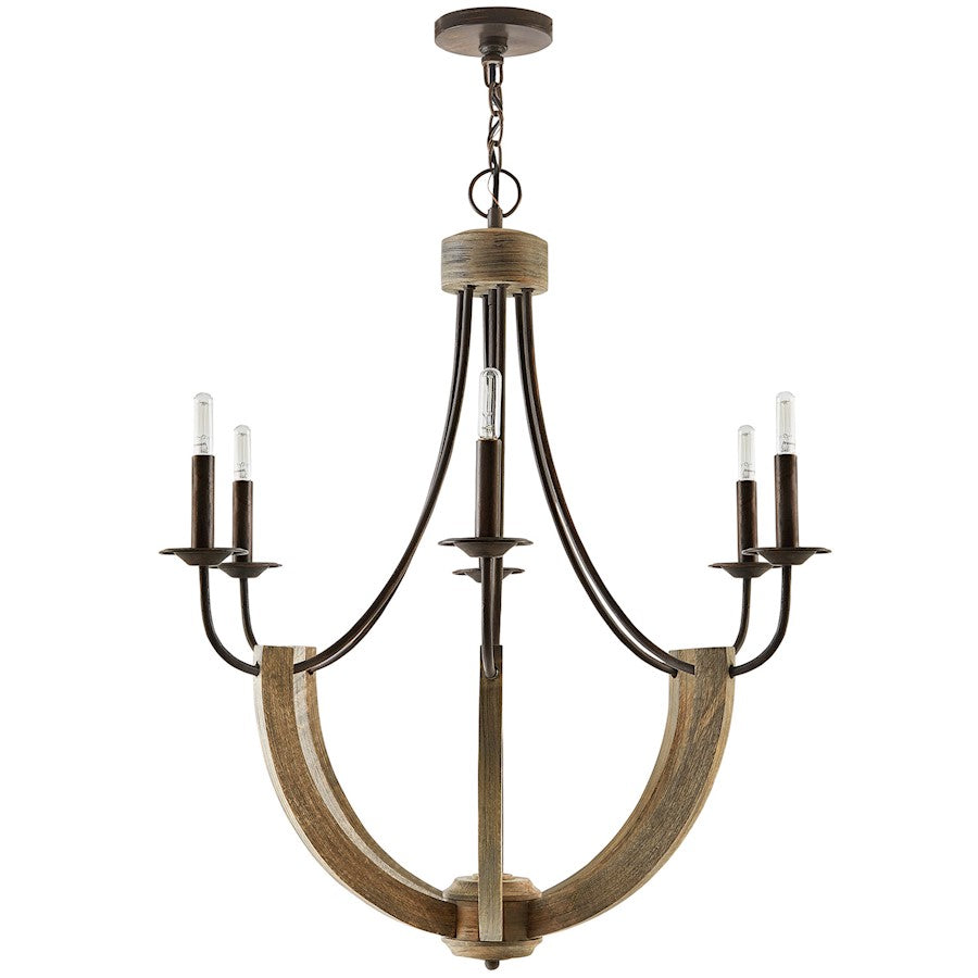 Capital Lighting Tybee 6 Light Chandelier, Nordic Grey - 429161NG