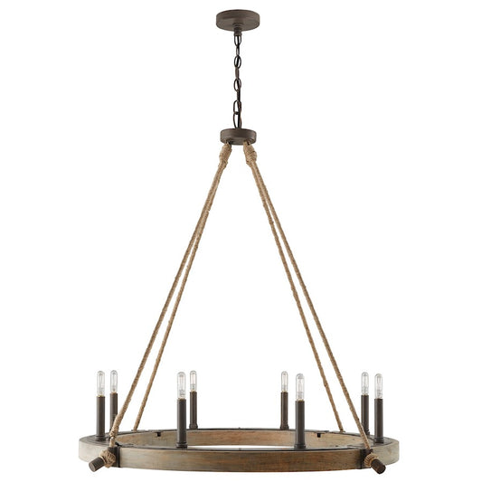 Capital Lighting Tybee 8 Light Chandelier, Nordic Grey - 429681NG