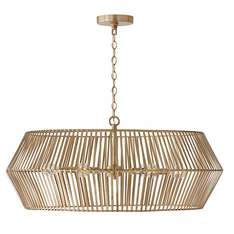 Capital Lighting Kaiya 6 Light Chandelier, Brass - 430361MA