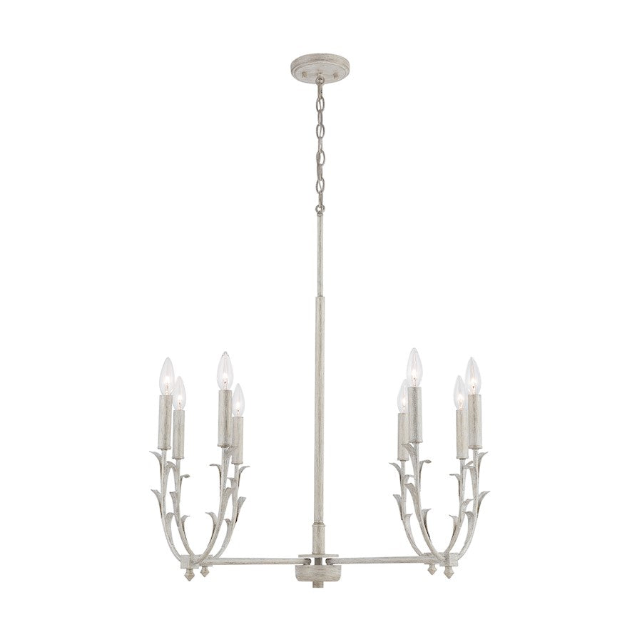 8 Light Chandelier, Winter White