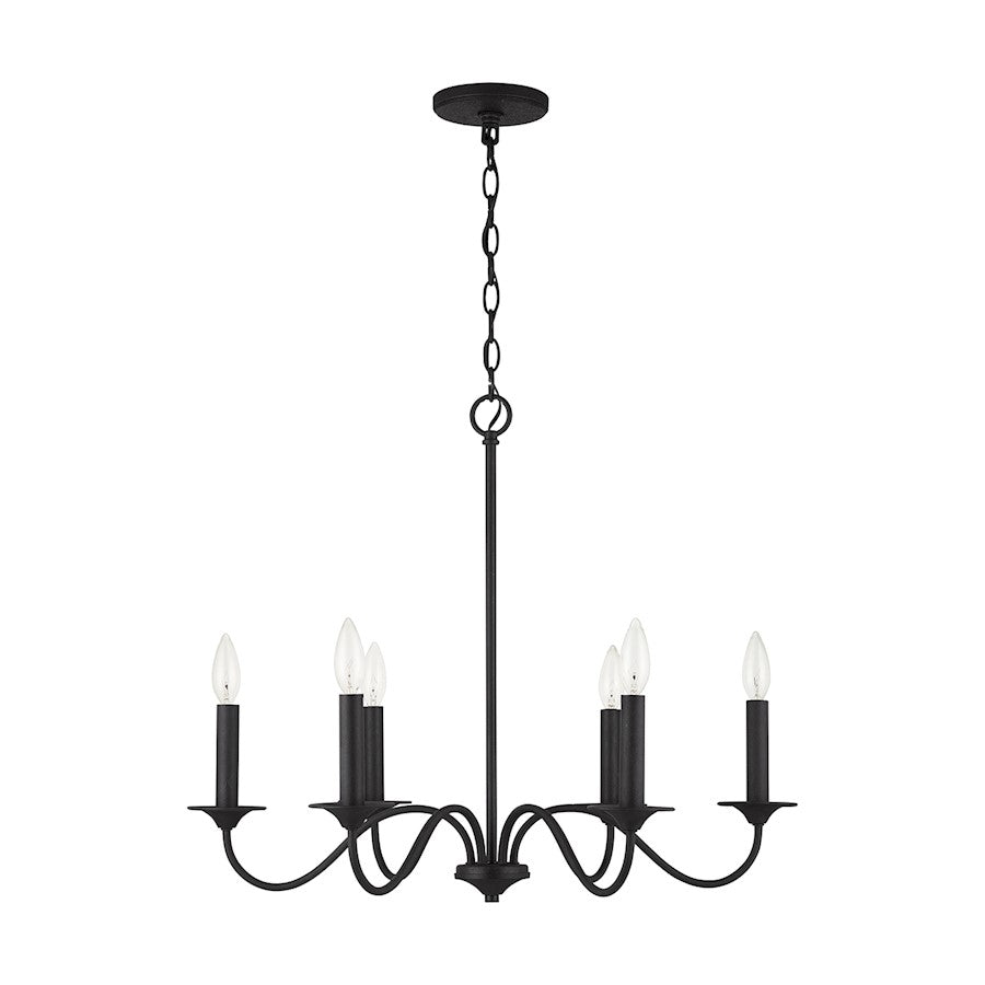 Capital Lighting Vincent 6-Light Chandelier, Black Iron - 437261BI