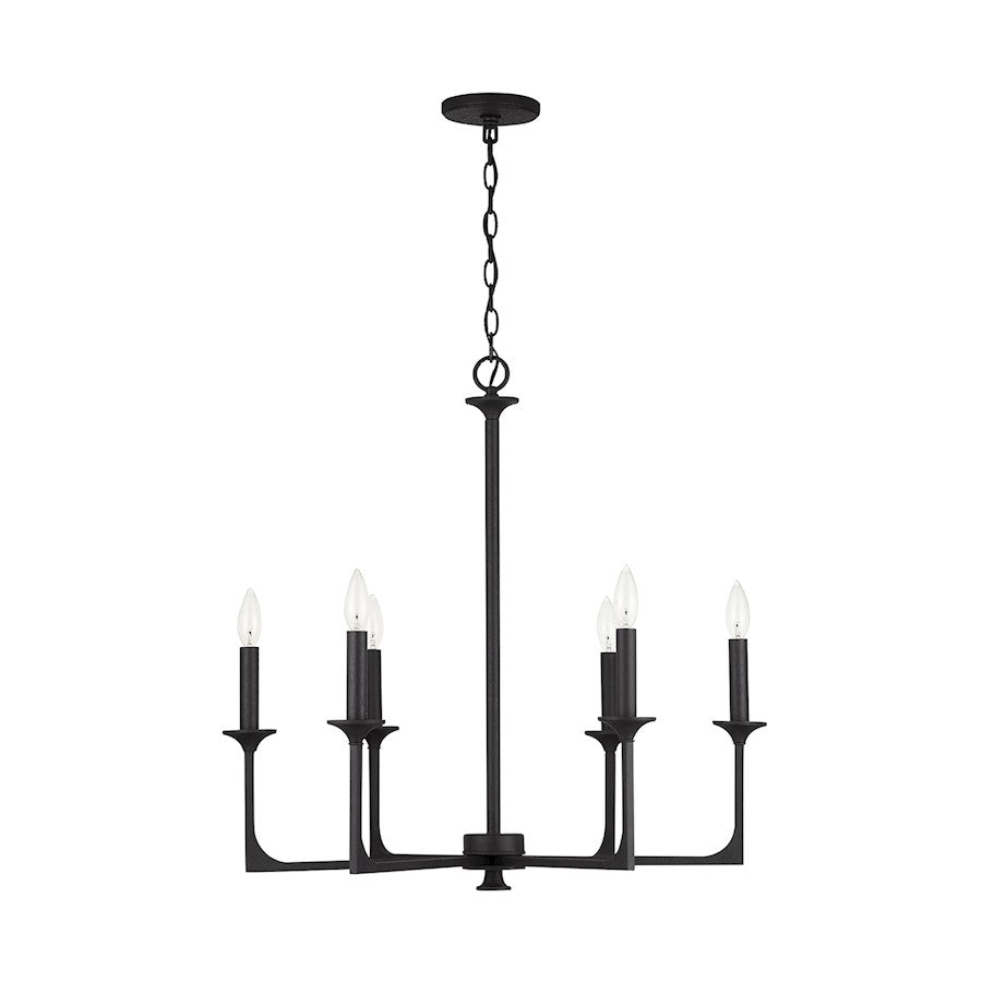 Capital Lighting Clint 6-Light Chandelier, Black Iron - 437361BI