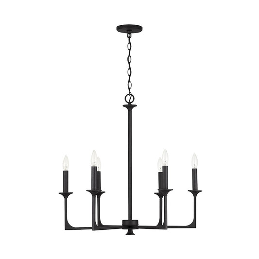 Capital Lighting Clint 6-Light Chandelier, Black Iron - 437361BI