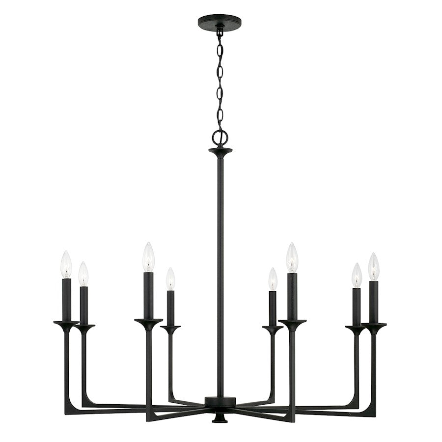 Capital Lighting Clint 8 Light Chandelier in Black Iron - 437381BI