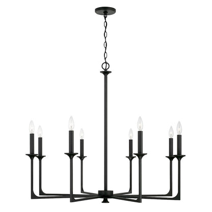 Capital Lighting Clint 8 Light Chandelier in Black Iron - 437381BI