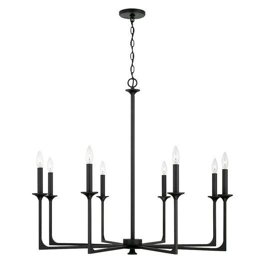 Capital Lighting Clint 8 Light Chandelier in Black Iron - 437381BI