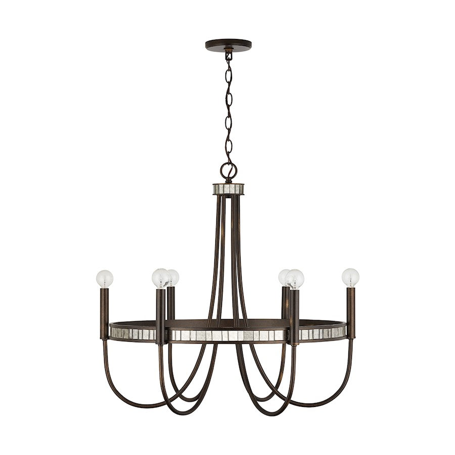 Capital Lighting Chaucer 6-Light Chandelier, Buffed Bronze - 437461FZ