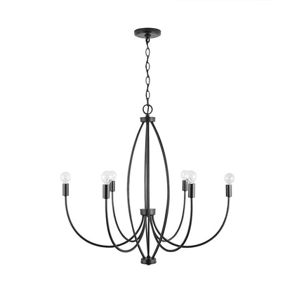 Capital Lighting Corey 6-Light Chandelier, Matte Black - 438861MB