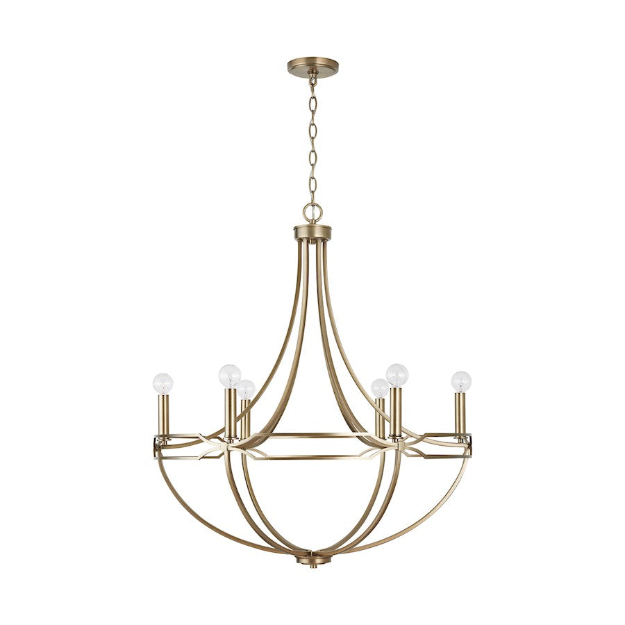 Capital Lighting Jordyn 6-Light Chandelier, Aged Brass - 438961AD