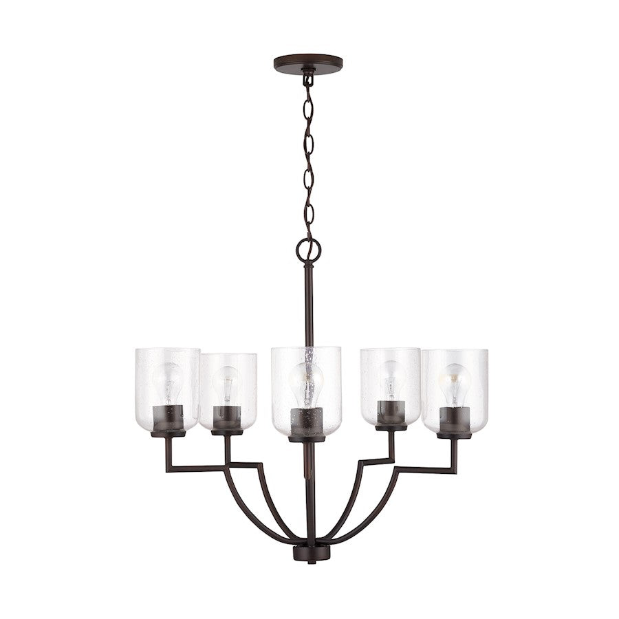 Capital Lighting Carter 5-Light Chandelier, Bronze/Clear Seeded - 439351BZ-500