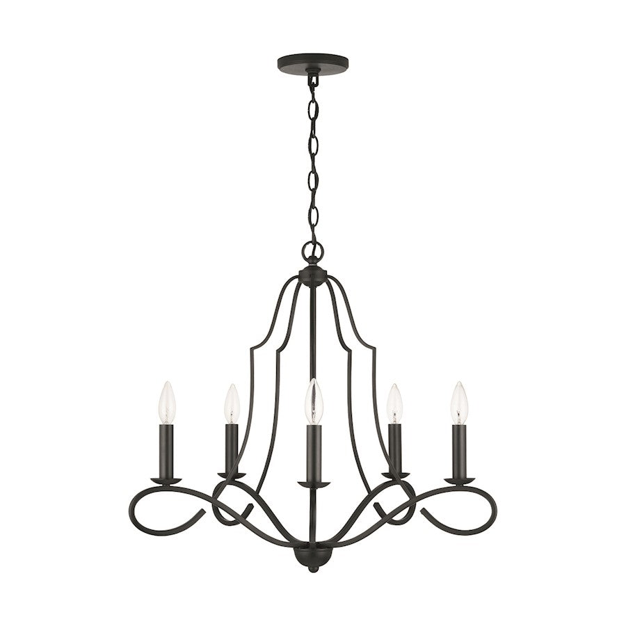 Capital Lighting Cameron 5-Light Chandelier, Matte Black - 439551MB