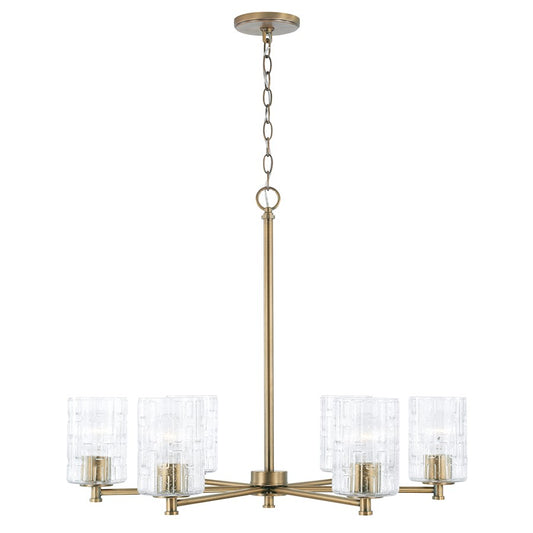 Capital Lighting Emerson 6 Light Chandelier, Brass/Embossed - 441361AD-491