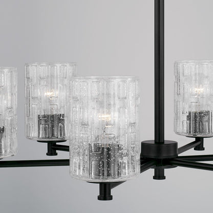 6 Light Chandelier, Embossed