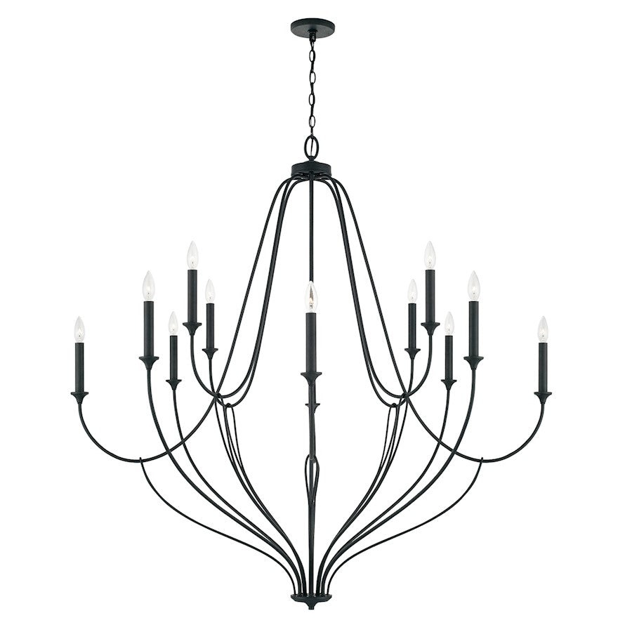 Capital Lighting Bentley 12 Light Chandelier in Black Iron - 441601BI