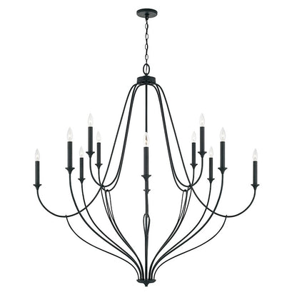 Capital Lighting Bentley 12 Light Chandelier in Black Iron - 441601BI