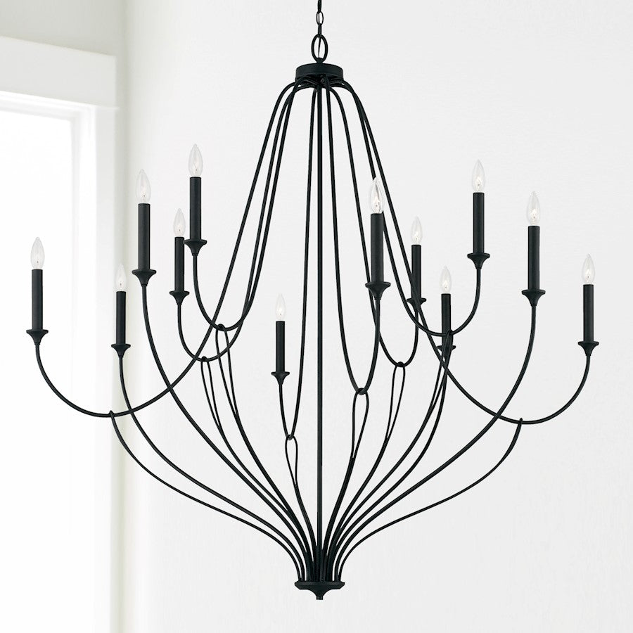 Bentley Chandelier in Black Iron