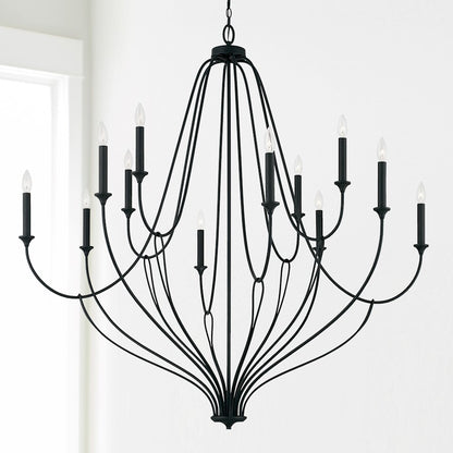 Bentley Chandelier in Black Iron