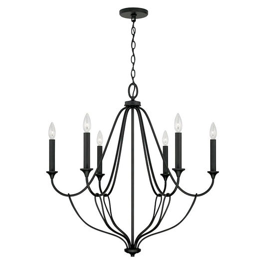 Capital Lighting Bentley 6 Light Chandelier in Black Iron - 441661BI