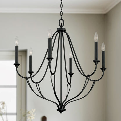 Bentley Chandelier in Black Iron