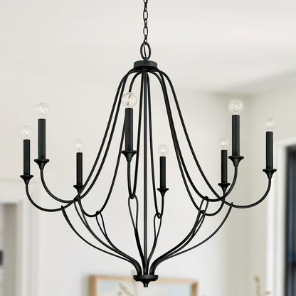 Bentley Chandelier in Black Iron