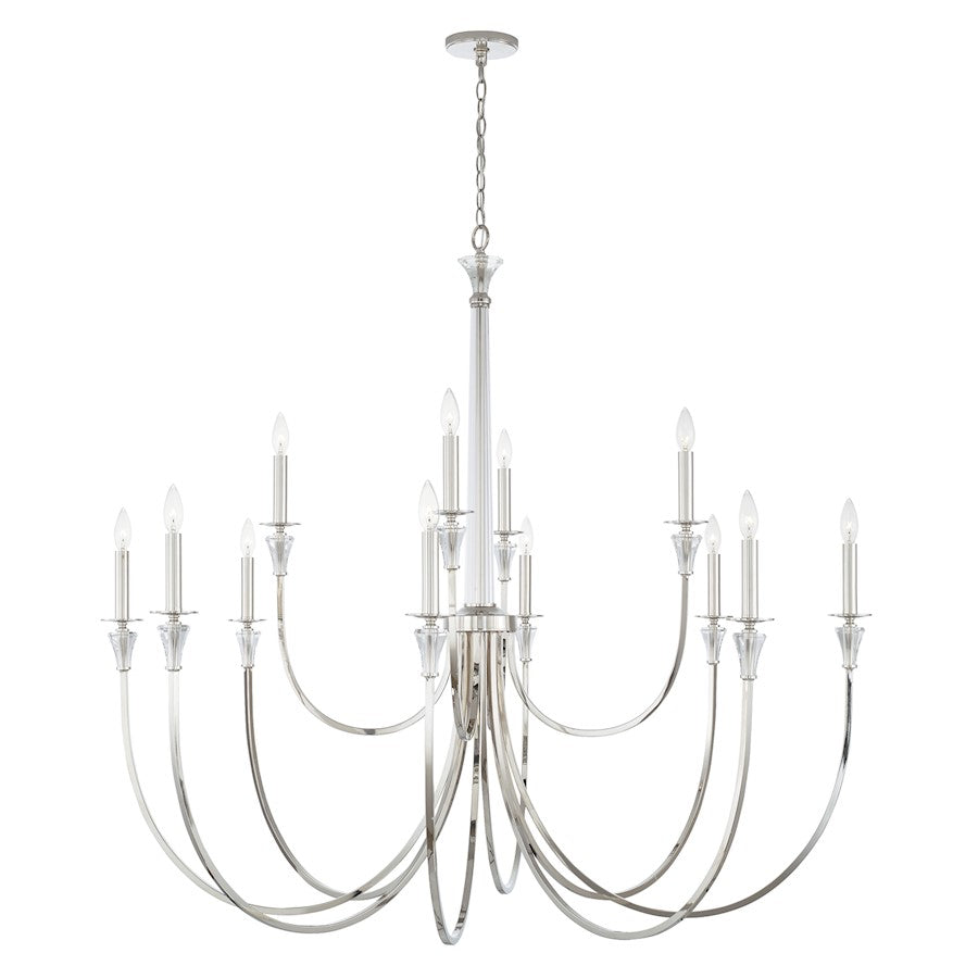 Laurent Chandelier in Polished Nickel