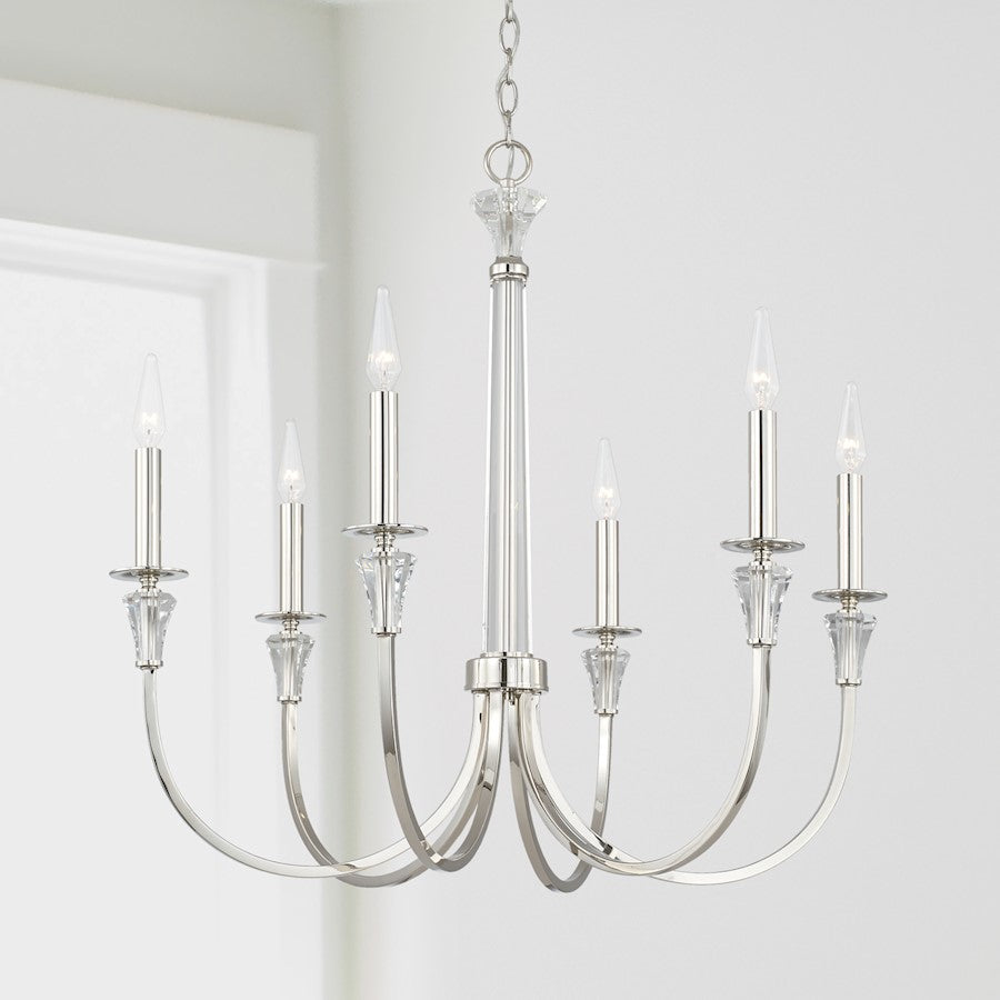 Laurent Chandelier in Polished Nickel