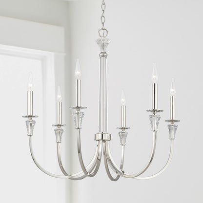 Laurent Chandelier in Polished Nickel