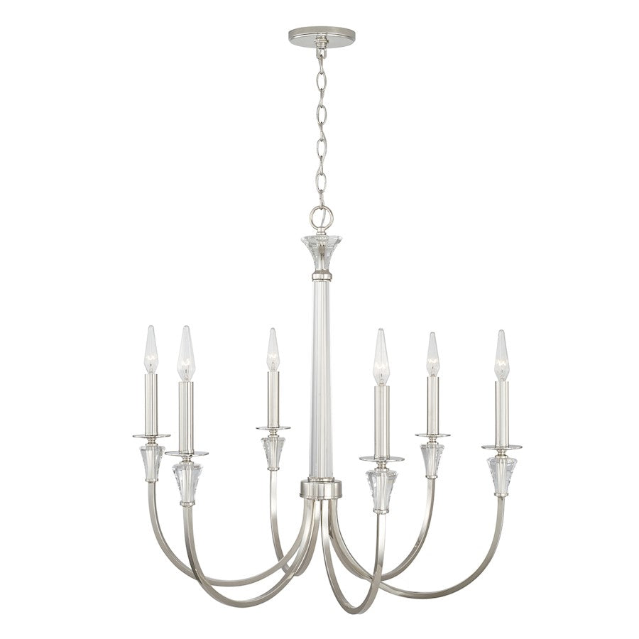 Laurent Chandelier in Polished Nickel