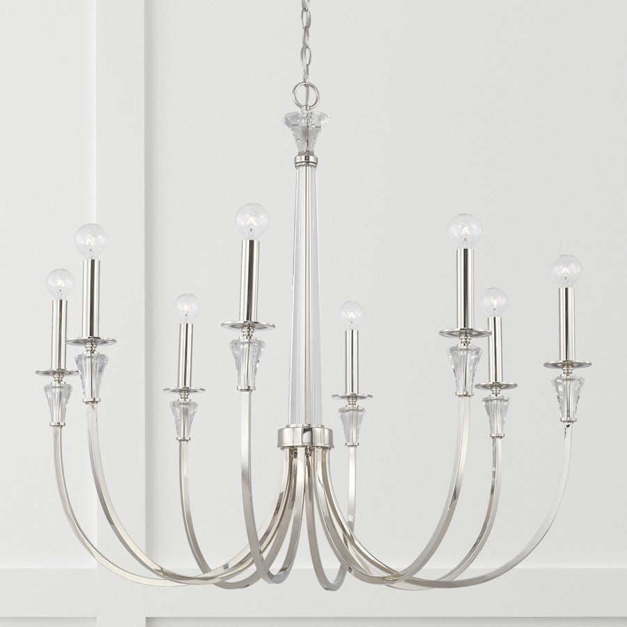 Laurent Chandelier in Polished Nickel