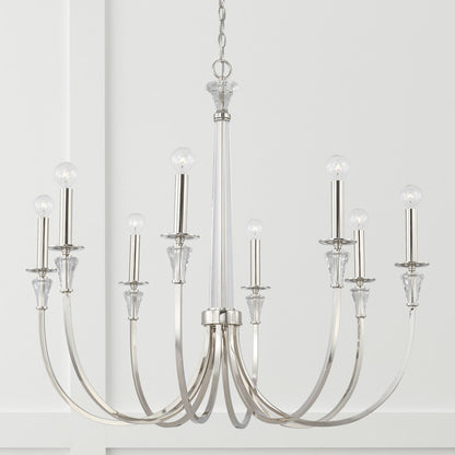 Laurent Chandelier in Polished Nickel