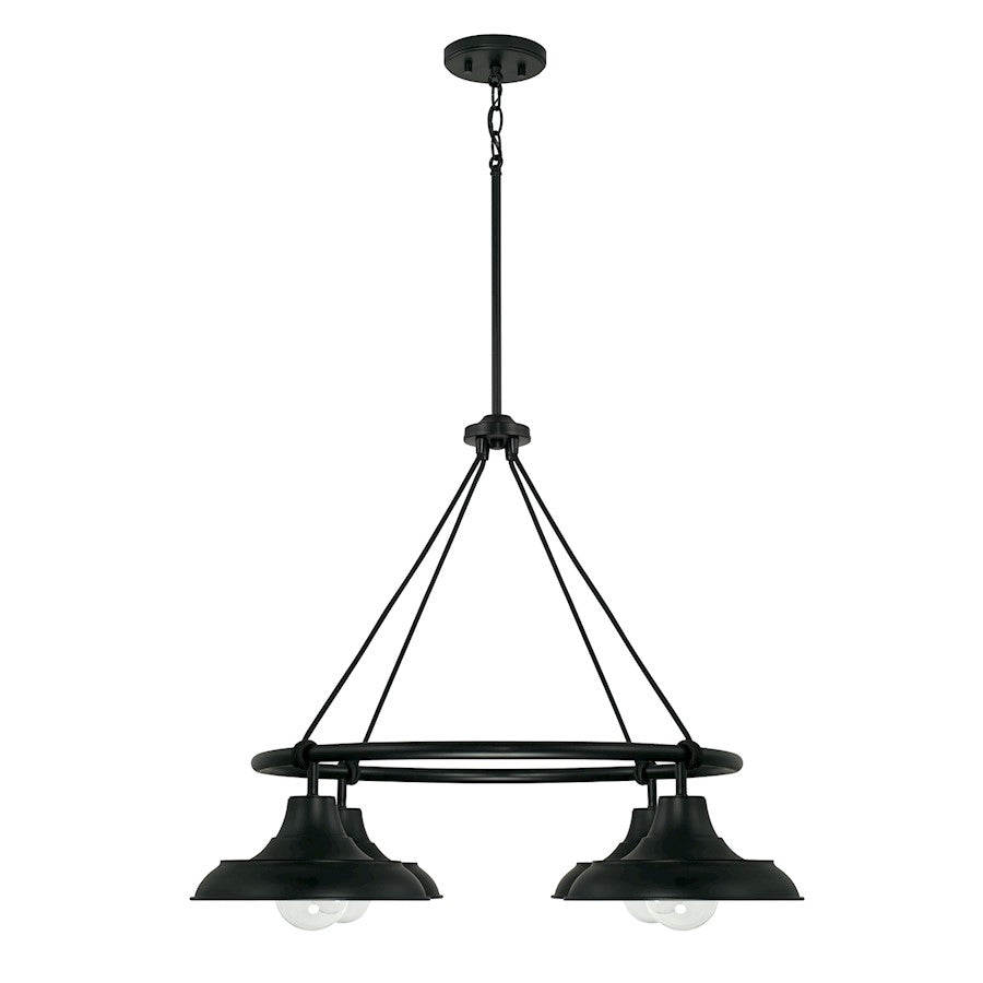 Capital Lighting Jones 4 Light Chandelier in Matte Black - 442141MB