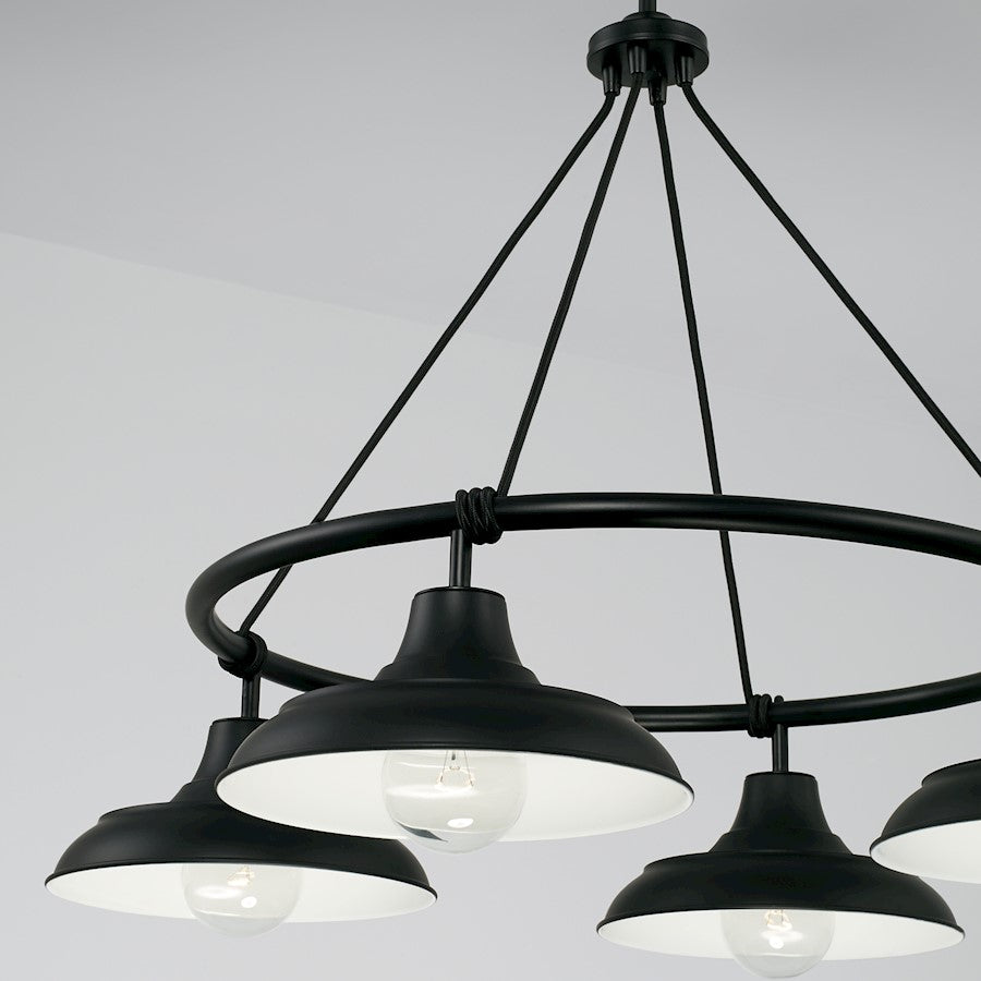 4 Light Chandelier in Matte Black