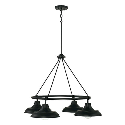 4 Light Chandelier in Matte Black