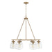 Capital Lighting Dillon 6 Light Chandelier in Aged Brass/Clear - 442761AD-518