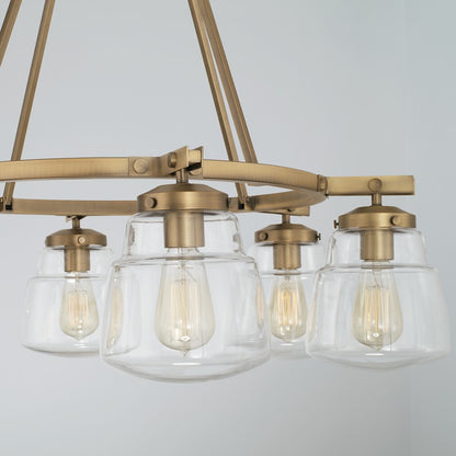 6 Light Chandelier, Clear