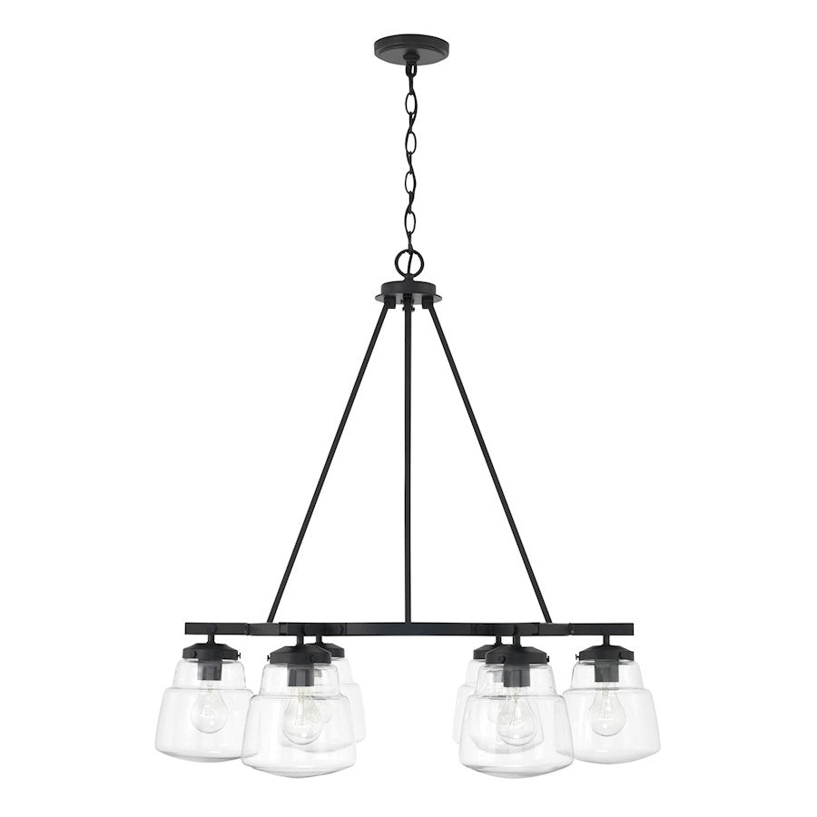 Capital Lighting Dillon 6 Light Chandelier in Matte Black/Clear - 442761MB-518