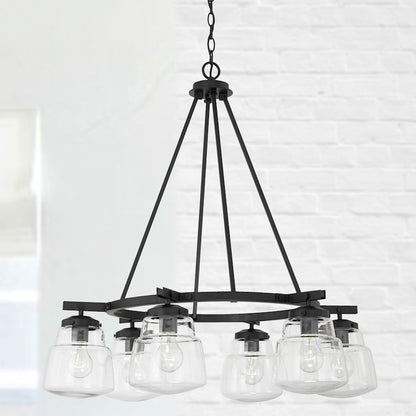 6 Light Chandelier, Clear