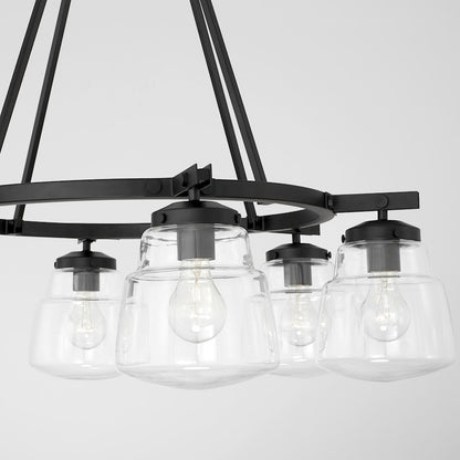 6 Light Chandelier, Clear