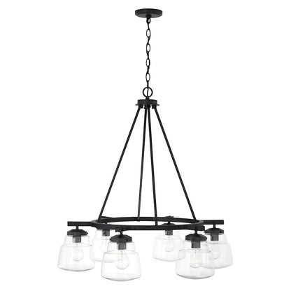 6 Light Chandelier, Clear