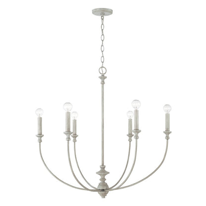 Capital Lighting Penelope 6 Light Chandelier in Painted Grey - 443061PY