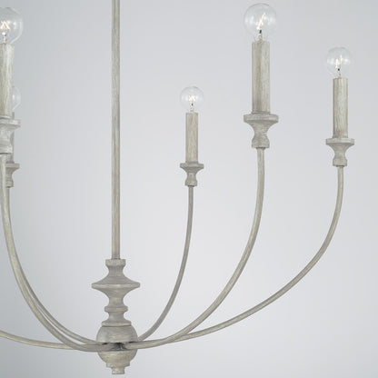 6 Light Chandelier in Painted Grey