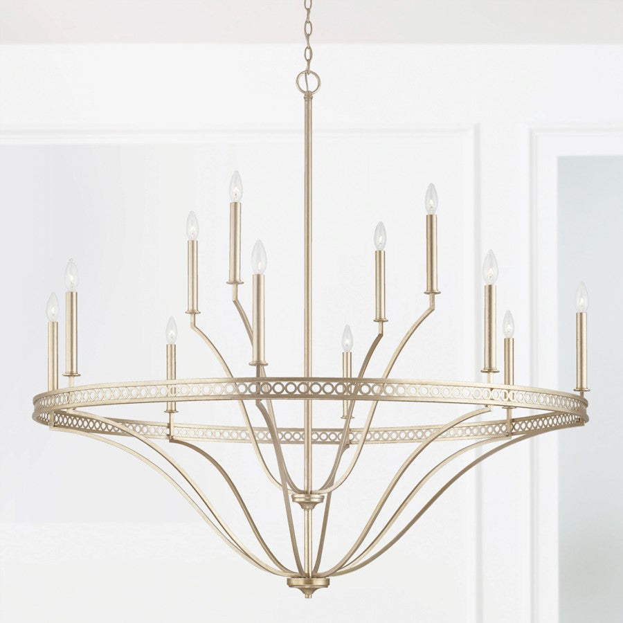 12 Light Chandelier in Winter Gold