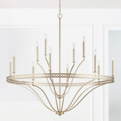 12 Light Chandelier in Winter Gold