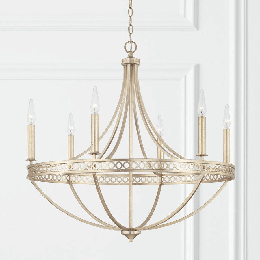 6 Light Chandelier in Winter Gold