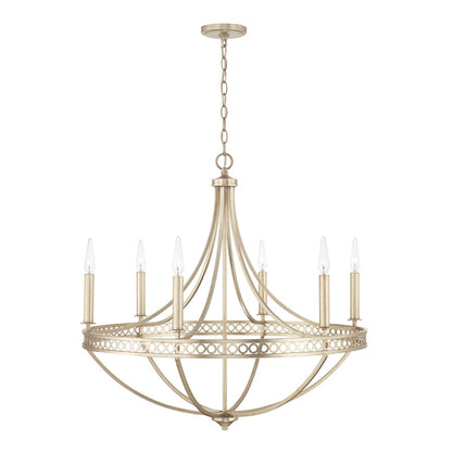 6 Light Chandelier in Winter Gold